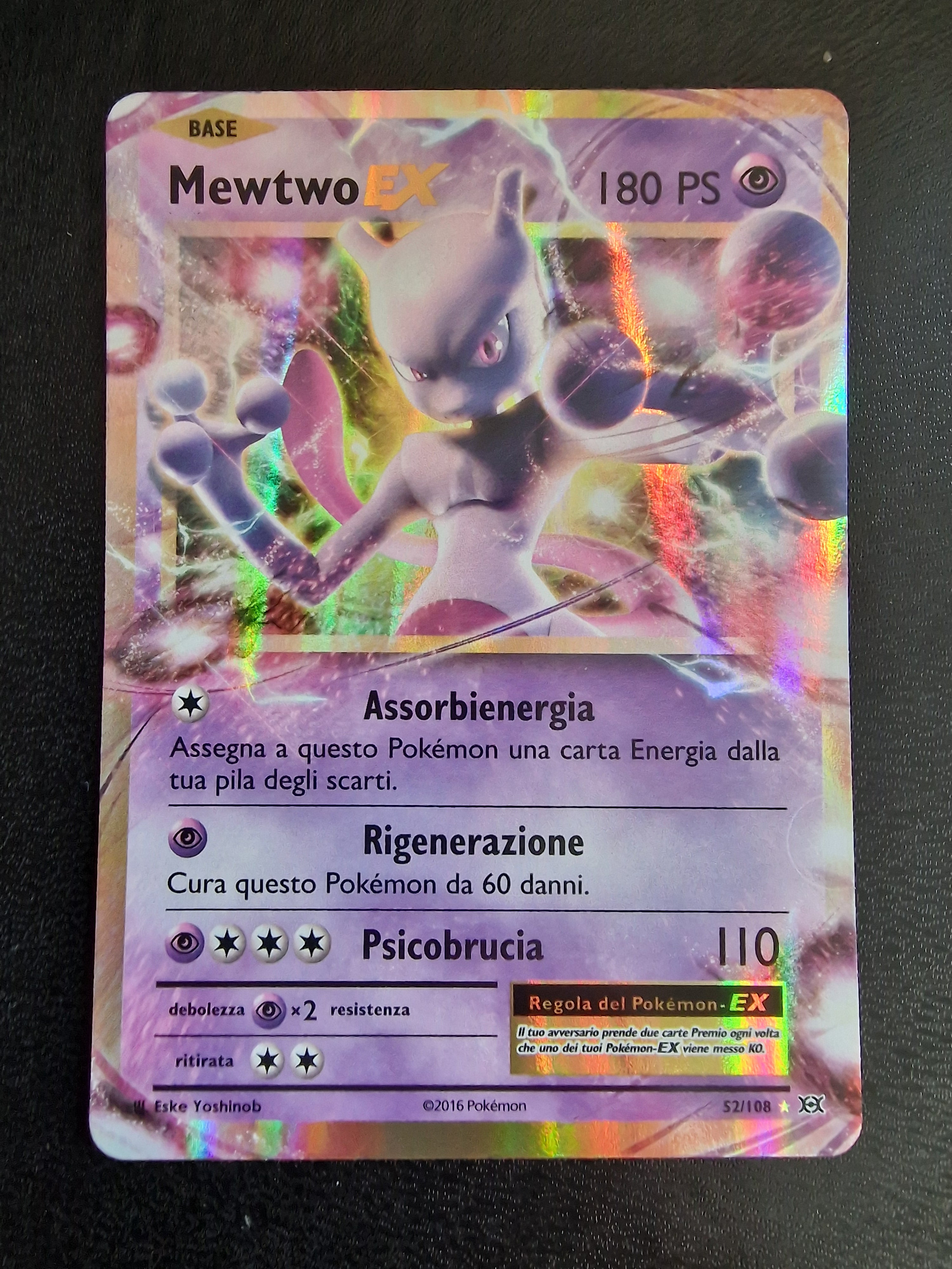 Mewtwo Ex Set Evoluzioni 52/108 Excellent