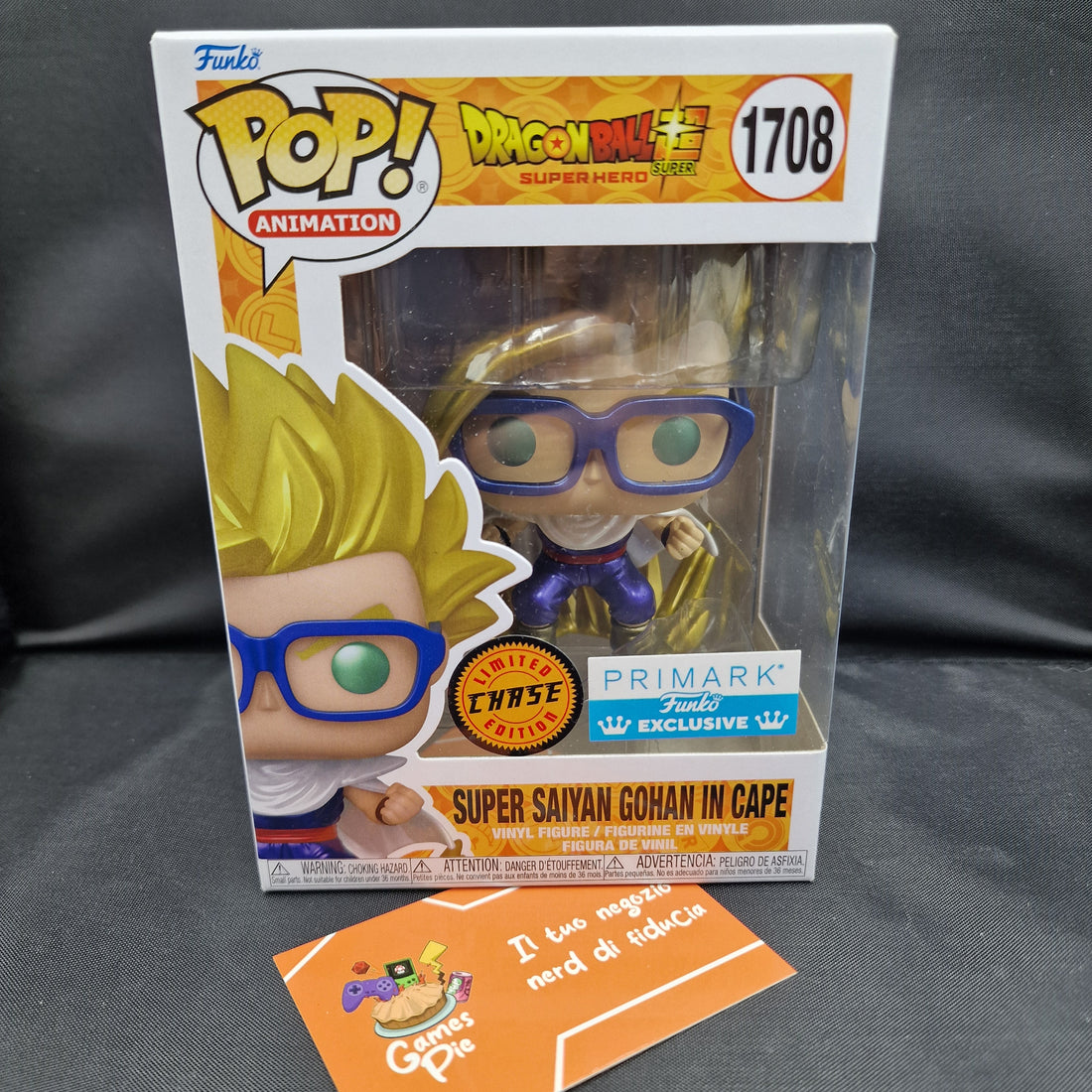 Funko POP! Animation 1708 Dragon Ball Super Hero Super Saiyan Gohan In Cape Chase Primark Exclusive
