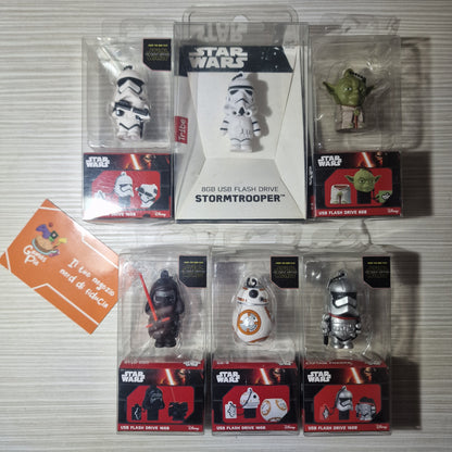 Star Wars Lotto 7 USB Drive Figure Yoda 8GB + 16GB Sigillati Disney Store