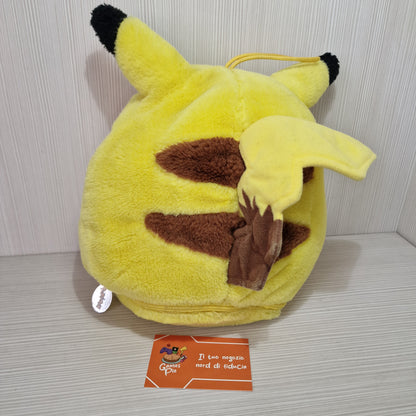 Peluche Borsello Pikachu Pokémon Vintage 1999 Originale con Zip Astuccio Raro