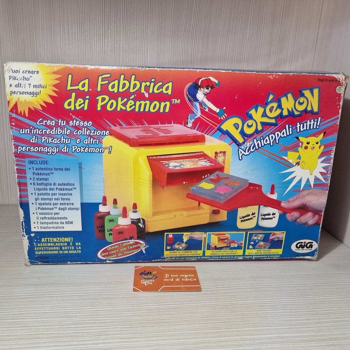 La Fabbrica dei Pokémon Gioco Vintage GiG Nintendo Anno 2000 Scatola e Stampi