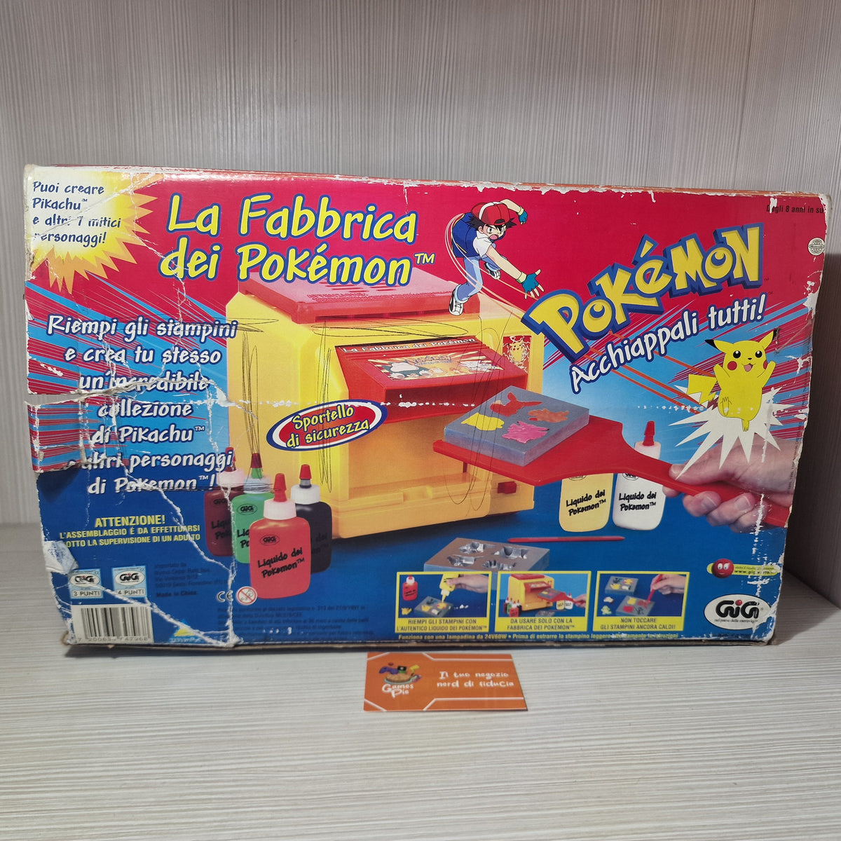 La Fabbrica dei Pokémon Gioco Vintage GiG Nintendo Anno 2000 Scatola e Stampi