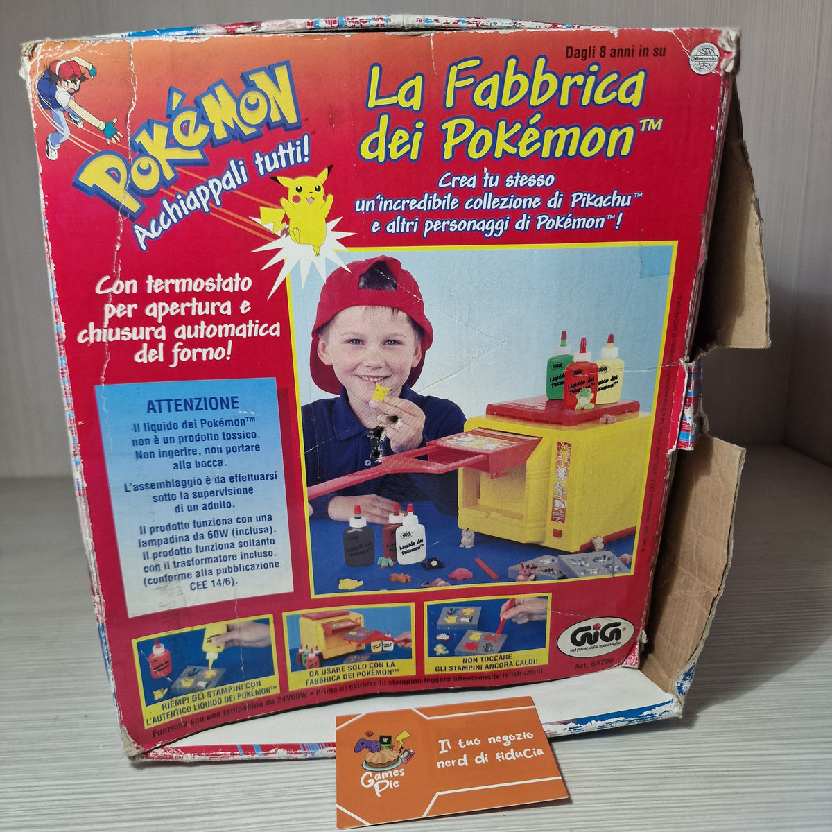 La Fabbrica dei Pokémon Gioco Vintage GiG Nintendo Anno 2000 Scatola e Stampi