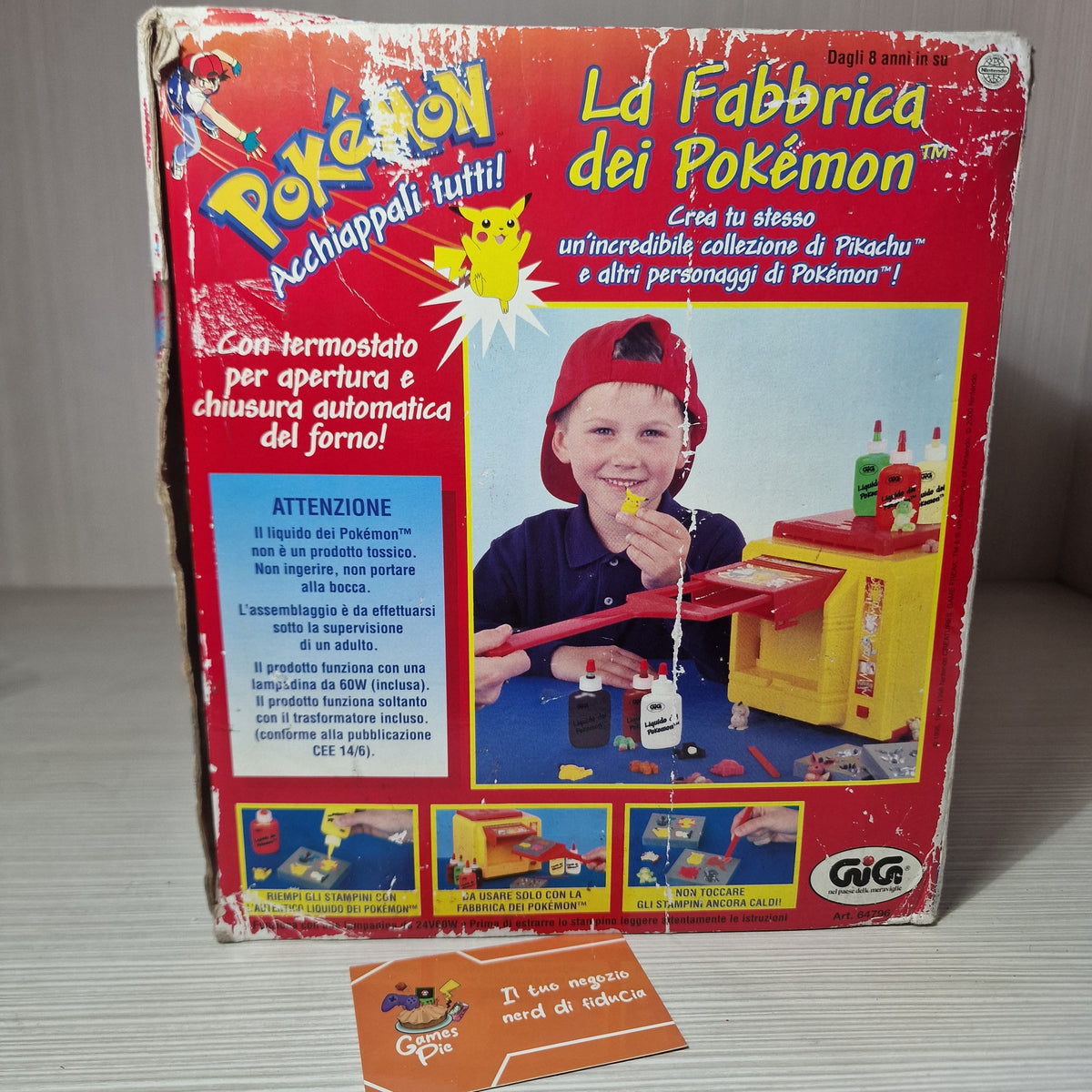 La Fabbrica dei Pokémon Gioco Vintage GiG Nintendo Anno 2000 Scatola e Stampi