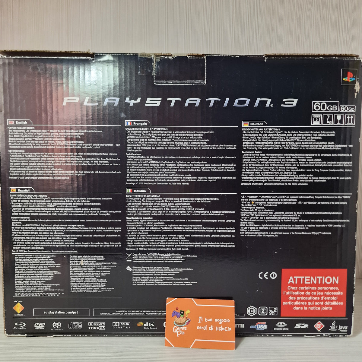 Console Sony PlayStation 3 PS3 Fat 60GB CECHC04 PAL