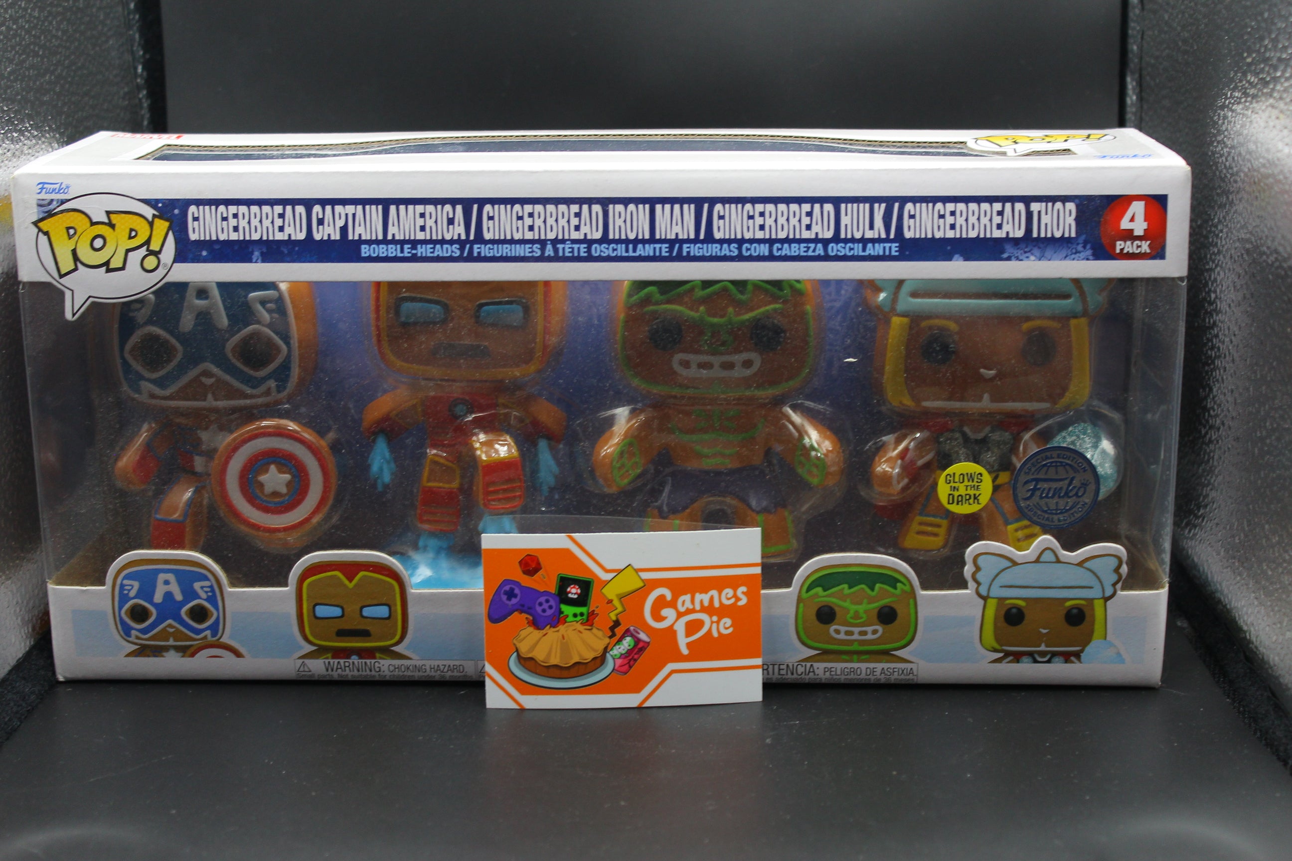 Funko POP! 4 Pack Marvel: Holiday Gingerbread Captain America, Iron Man, Hulk, Thor GITD Esclusiva Funko