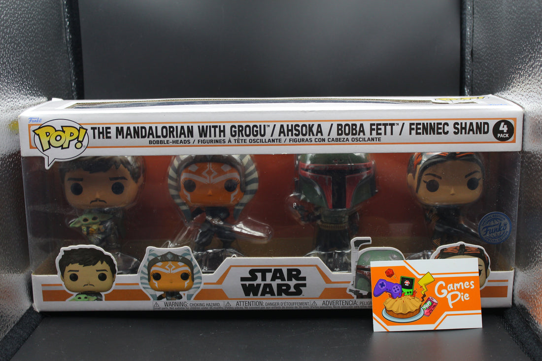 Funko POP! 4 Pack Star Wars The Mandalorian with Grogu, Ahsoka, Boba Fett, Fennec Shand Esclusiva Funko